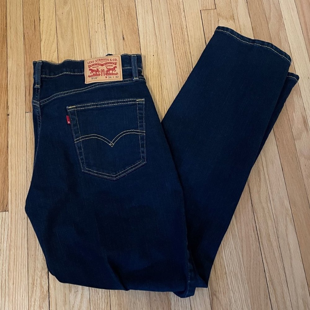 Levi’s 514 Men's Straight Fit Jeans, 32 x 32, Blue - Dark Wash, Cotton, Pockets4